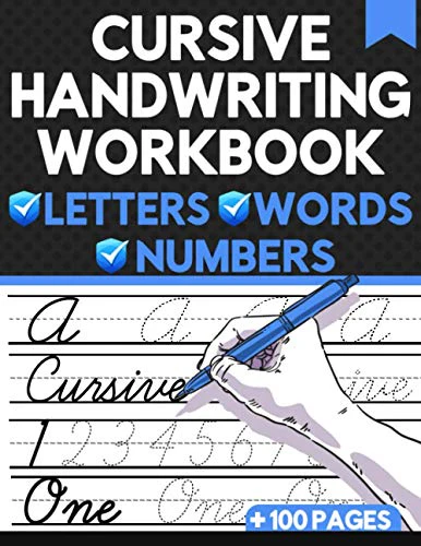 Cursive Handwriting Workbook Letters Words Numbers